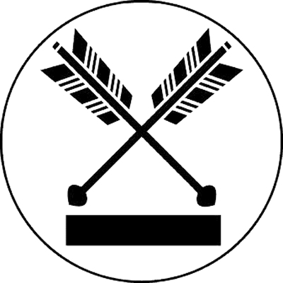 毛輪に矢尻付き違い矢に一つ引き