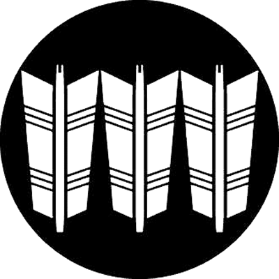 石持ち地抜き三本並び矢