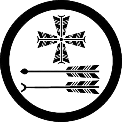 丸に十字矢に並び矢