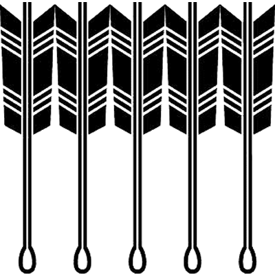 五本矢尻付き並び矢