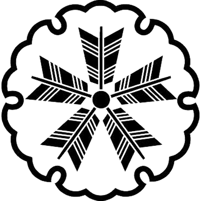 雪輪に五つ矢車