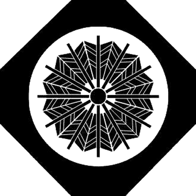 隅切り鉄砲角に十二矢車