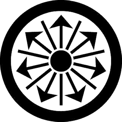 丸に七つ矢尻模様