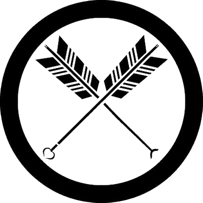 丸に矢尻付き違い矢（２）