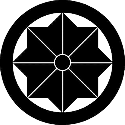 丸に八つ矢筈車