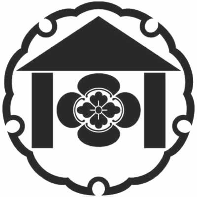 雪輪に庵に木瓜