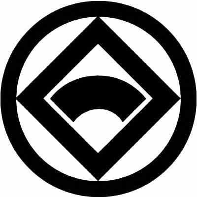 丸に隅立て角に地紙