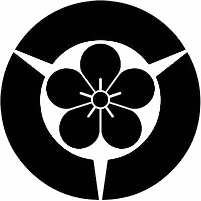 三つ地紙に梅の花