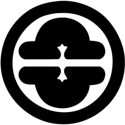 丸に割り対い柿の花