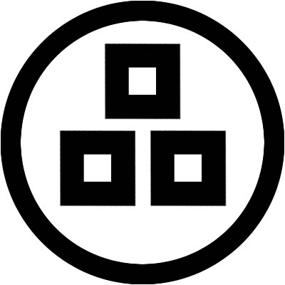 丸に三つ盛り平釘抜き