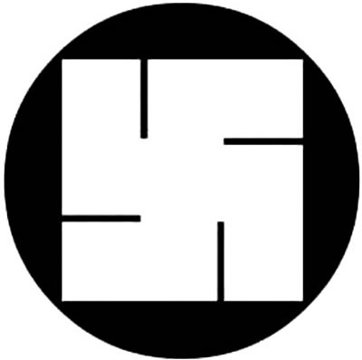 石持ち地抜き右万字／石持ち地抜き右卍