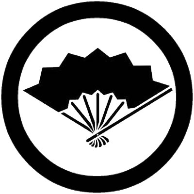 丸に七本骨雁木扇