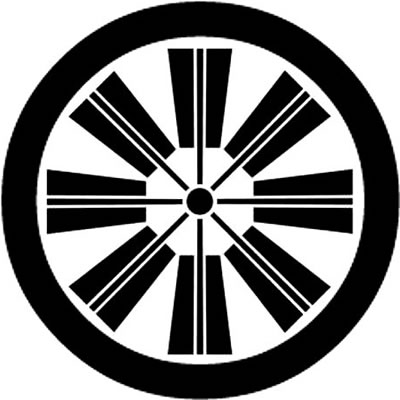 丸に八本扇車