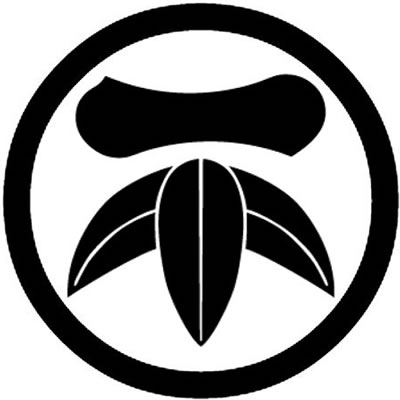 丸に一の字に三枚笹