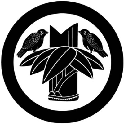 丸に株竹対い雀