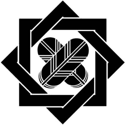 組み合い角に違い鷹の羽