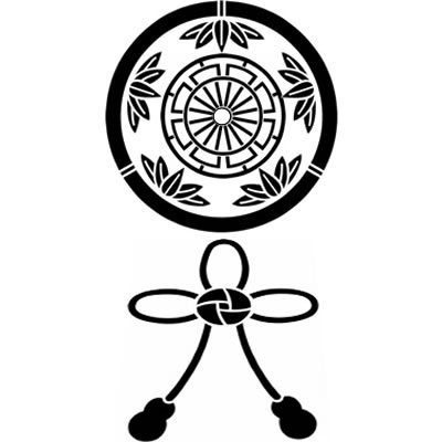 竹笹の丸に源氏車に総角
