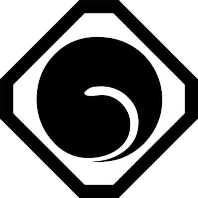 隅切り角に一つ巴・隅切り角に右一つ巴