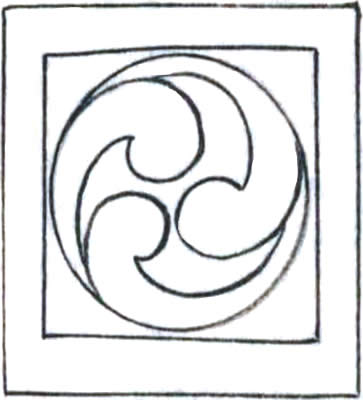 平角の内に左三つ巴