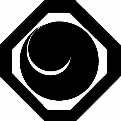 隅切り角に右一つ巴