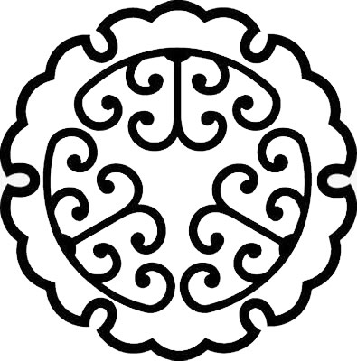 雪輪に三つ割り蕨